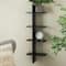 15" x 44" Shelf Black Wood Handmade Wall Hanging Shelf
